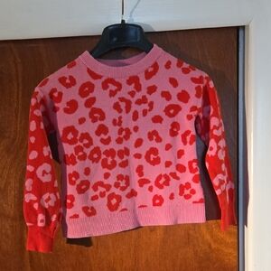 GAP Kids Pink and Red Leopard Sweater